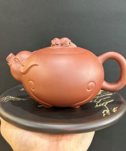 ấm trà tử sa đất cũ nghi hưng thủ công hình lợn đẹp 300ml pha trà quần ẩm