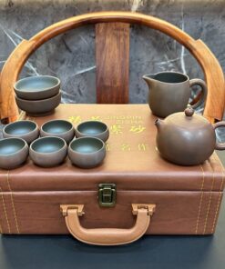 bộ ấm trà tử sa cao cấp nê hưng hỏa biến tây thi hộp da đẹp pha trà ngon