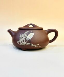 ấm trà tử sa đất cũ nguyên khoáng thủ công thạch biều hạc 220ml ATS260