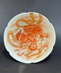 chén cảnh đức phấn thái cao cấp vẽ tay kỳ lân làm ly trà chủ đẹp 90ml CS69