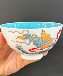 chén trà sứ cảnh đức cao cấp phấn thái vẽ tay thủ công rồng đẹp 100ml CS22