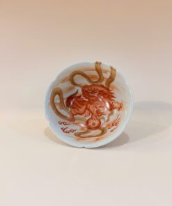 Chén sứ Cảnh Đức men Phấn Thái họa "Hỏa Vân Tường Lân" CS69