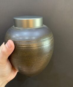 hũ đựng trà tử sa  hỏa biến nắp xoáy 2 lớp kín bền đẹp 1100ml màu đồng đẹp.