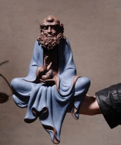 tượng đạt ma tử sa dáng ngồi thiền thủ công đẹp bằng gốm tử sa cao cấp ts16