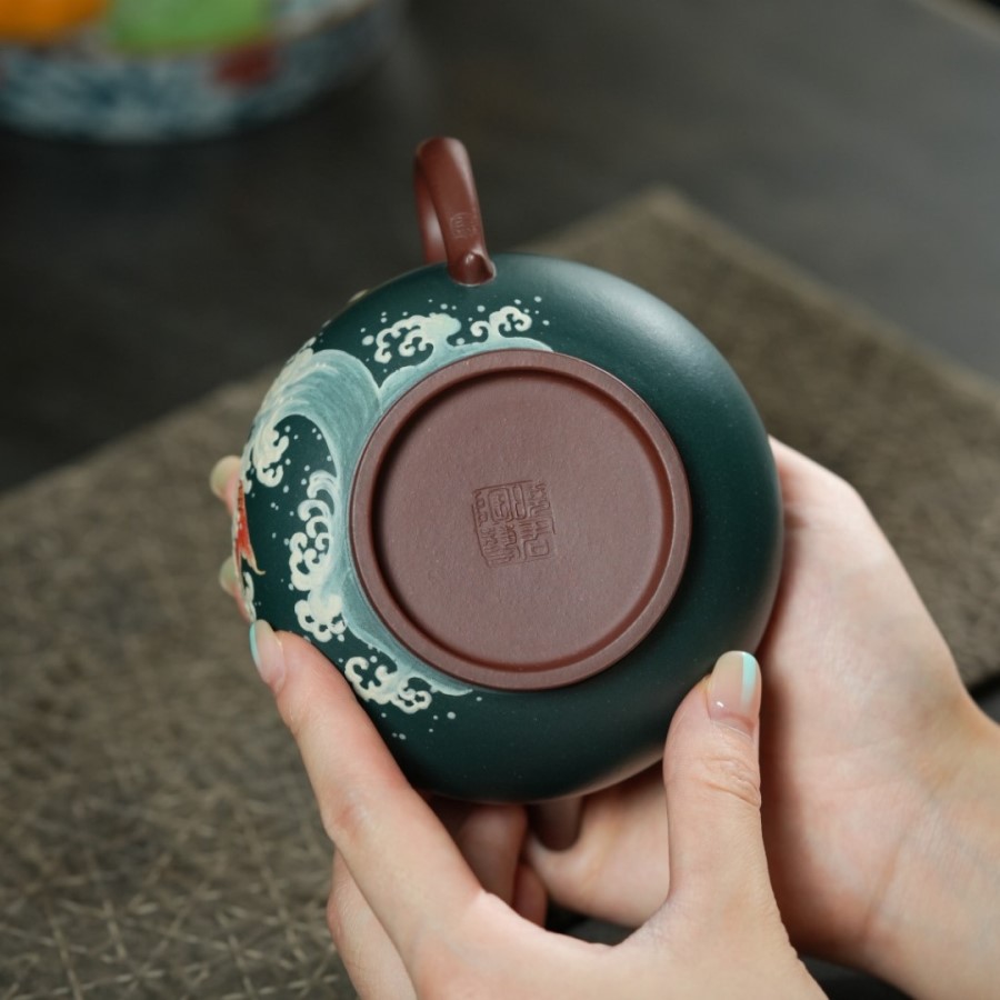 Ấm Tử Sa Đáy Tào Thanh Đất Cũ Đại Bân Cá Vượt Vũ Môn 250ml ATS288 - Ảnh 4