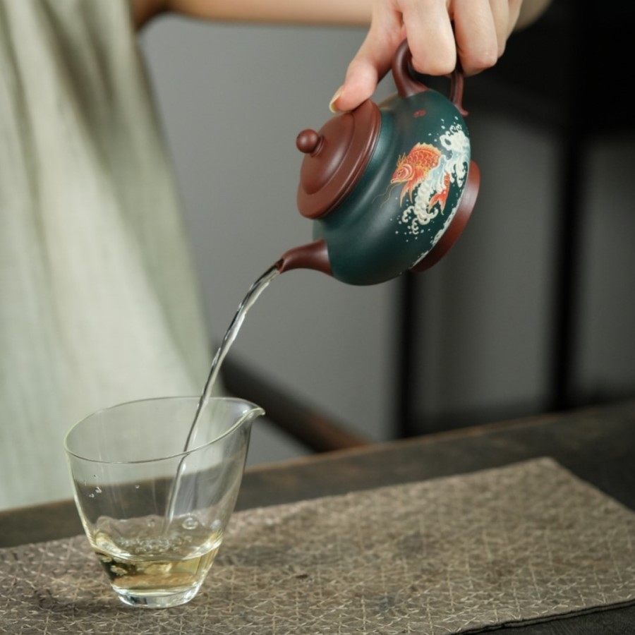 Ấm Tử Sa Đáy Tào Thanh Đất Cũ Đại Bân Cá Vượt Vũ Môn 250ml ATS288 - Ảnh 5