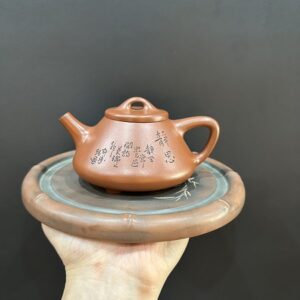 ấm trà tử sa thạch biều đất cũ cao cấp khắc thần trà thủ công xịn đẹp pha trà ngon 240ml