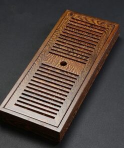 khay trà gỗ cánh gà để ấm chén trà dáng hộp dài hiện đại bền đẹp 43x17cm