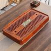 khay trà gỗ hương đựng ấm chén dạng hộp dài 47x26cm KTG06