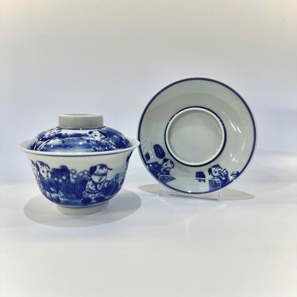 Ấm trà sứ cảnh đức cao cấp dáng tiềm trà vẽ bách nhi đồ đẹp 180ml AS08 - Ảnh 3