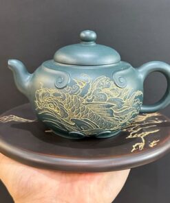 ấm tử sa nghi hưng lục nê nguyên khoáng đất cũ cao cấp 250ml ngư hóa long đẹp