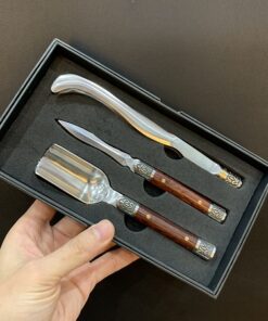 bộ pha trà cao cấp đẹp xịn 3 món bằng hợp kim sáng bóng đẹp dễ cầm