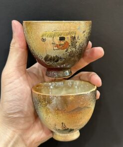 Ly trà sứ cảnh đức gốm thái hội nung củi vẽ tay trà chiều làm chén chủ đẹp 110ml.