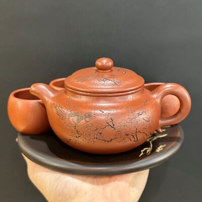 ấm trà tử sa nghi hưng đất cũ phỏng cổ kèm 4 ly đẹp 240ml pha trà tứ ẩm