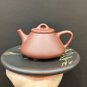 bình trà tử sa dáng thạch biều thủ công nguyên khoáng 200ml đẹp pha trà ngon.