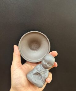 Lọc trà gốm tử sa lỗ đục tay thủ công dáng mũ đội đầu chú tiểu đẹp LT02.