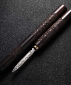 Dao khư trà phổ nhĩ lưỡi inox cán gỗ mun và hương đẹp17cm DC40