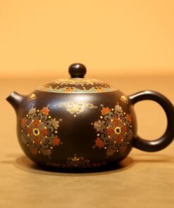 Ấm Tử Sa Tây Thi Hắc Nê Pháp Lam Phỏng Cổ 220ml ATS131