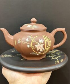 ấm trà tử sa nghi hưng dáng tiêu anh nguyên khoáng tử gia nê thủ công mượt 260ml.