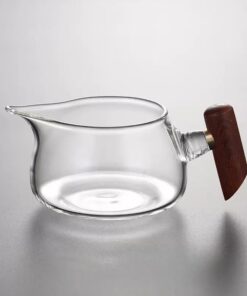Chén tống thủy tinh quai gỗ đẹp cao cấp 300ml CT34