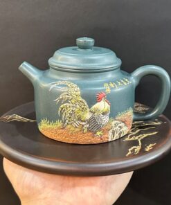 ấm trà tử sa đức trung đất cũ nguyên khoáng đắp nổi gà thủ công 250ml ATS247