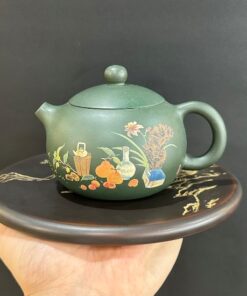 ấm trà tử sa tây thi lục nê nghi hưng nguyên khoáng đất cũ đẹp 200ml thủ công
