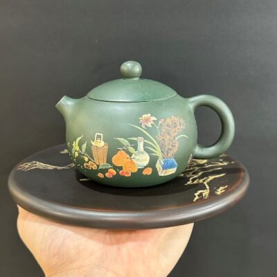 ấm trà tử sa tây thi lục nê nghi hưng nguyên khoáng đất cũ đẹp 200ml thủ công