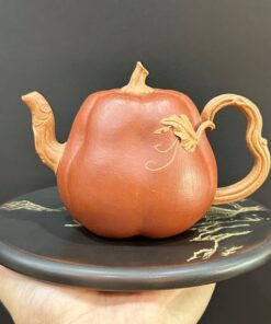 ấm tử sa cao cấp bí ngô thủ công nguyên khoáng hồng bính tử đất cũ cực đẹp 220ml.