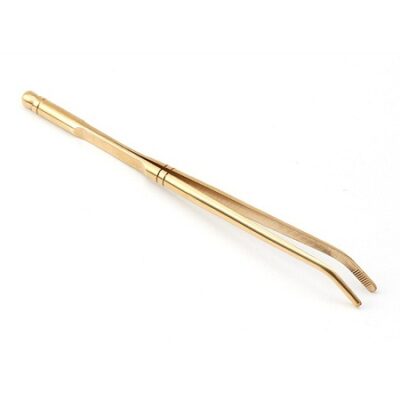 gắp chén trà bằng đồng chuôi xoáy ra có mũi nhọn để tách trà phổ nhĩ tiện lợi 18cm