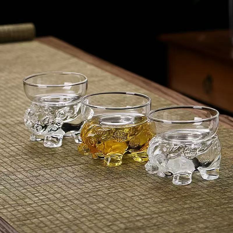 Lọc trà thủy tinh cao cấp hình trâu vàng màng lọc inox bền đẹp LT09 - Ảnh 2