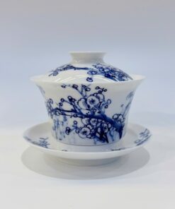 Ấm trà sứ cảnh đức cao cấp vẽ tay hoa đào thủ công dáng tiềm trà 170ml AS09