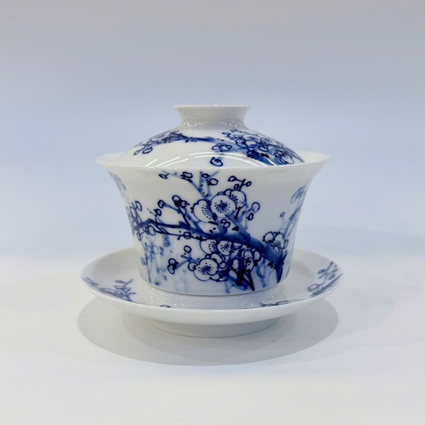 Ấm trà sứ cảnh đức cao cấp vẽ tay hoa đào thủ công dáng tiềm trà 170ml AS09