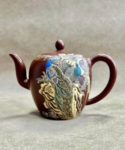 Ấm tử sa Nghi Hưng Mỹ Nhân Kiên khắc đôi công 300ml ATS09