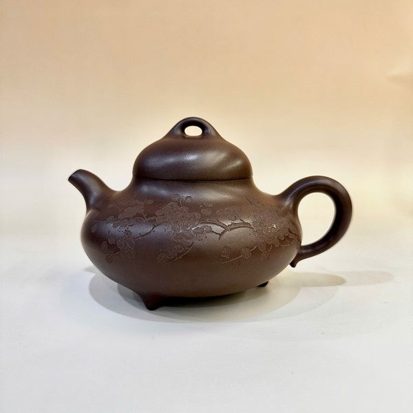 Ấm trà tử sa văn đán thủ công nguyên khoáng đất cũ 250ml ATS111