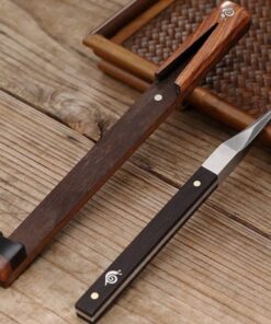 Đồ tách trà bánh đẹp cán gỗ mun lưỡi thép không rỉ 15x18cm DC37.