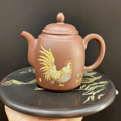 ấm tử sa nghi hưng thủ công cao cấp đắp nổi gà đất cũ đẹp nguyên khoáng đáy tào thanh.