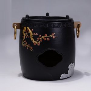 bếp đun nước pha trà bằng gang dùng với than hoa hoặc cồn họa tiết báo xuân đẹp