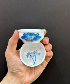 chén cảnh đức trấn giang tây cao cấp thủ công họa tiết sen dáng đẹp dung tích 40ml.