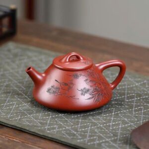 ấm pha trà tử sa thạch biều nguyên khoáng đất cũ thủ công đẹp 280ml ATS139.