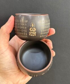 chén nê hưng cao cấp khắc kinh bát nhã thủ công đẹp 100ml làm ly trà chủ