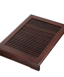 khay trà bằng gỗ gụ đựng ấm chén pha trà bền đẹp 43x30cm dáng vừa phải