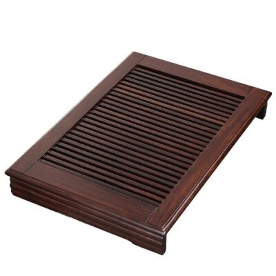 khay trà bằng gỗ gụ đựng ấm chén pha trà bền đẹp 43x30cm dáng vừa phải