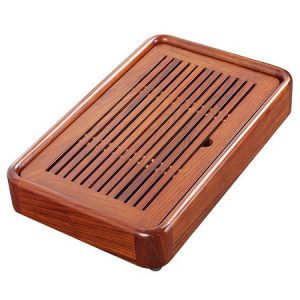 khay trà bằng gỗ hương để ấm chén dạng hộp nhỏ đẹp 35x22cm cầm bê tiện lợi