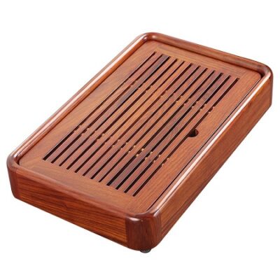 khay trà bằng gỗ hương dạng hộp để ấm chén bền đẹp 35x22cm chứa được 1 ấm 6 chén nhỏ