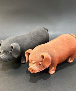 tượng tử sa nguyên khoáng đất cũ thủ công dáng lợn bày bàn trà đẹp TS60