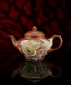 ấm tử sa hình rồng Long Đằng Tứ Hải nguyên khoáng đất cũ 250ml nghệ nhân cao cấp.