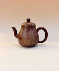 Ấm tử sa nê hưng tư đình khắc hoa mẫu đơn cao cấp 250ml AKC25