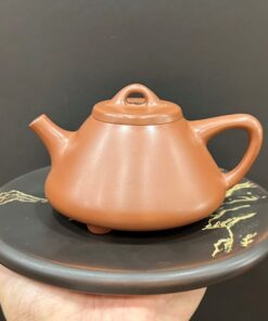 ấm pha trà đẹp tử sa nê hưng cao cấp dáng thạch biều thủ công trơn đỏ đẹp pha ngon.