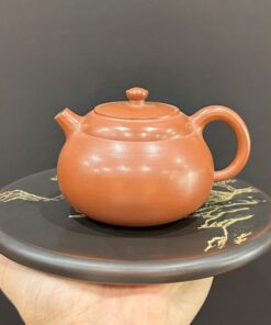 ấm trà tử sa nê hưng cao cấp dáng hồ lô thủ công trơn đỏ đẹp pha trà ngon 220ml.