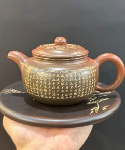 ấm trà tử sa nê hưng hỏa biến thủ công bát nhã kinh đẹp 330ml pha trà quần ẩm